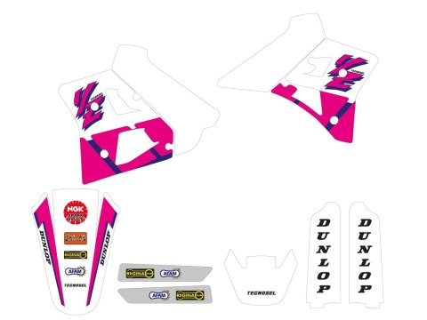 TECNOSEL (BLACKBIRD) KOMPLET NAKLEJEK (OKLEIN) YAMAHA YZ 250 '90-'92, REPLICA OEM YAMAHA '92 KOLOR RÓŻOWY/BIAŁY TECNOSEL (BLACKBIRD) KOMPLET NAKLEJEK (OKLEIN) YAMAHA YZ 250 '90-'92, REPLICA OEM YAMAHA '92 KOLOR RÓŻOWY/BIAŁY