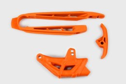UFO KOMPLET ŚLIZG (MAŁY I DUŻY) + PROWADNICA ŁAŃCUCHA KTM SX 125/250, XS-F 250/450 '07-10, SX 144/150, EXC 125/200/250/300, EXC-
