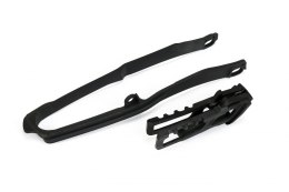 UFO KOMPLET ŚLIZG + PROWADNICA ŁAŃCUCHA HONDA CRF 250R/RX '18-21, CRF 450R/RX '17-18, KOLOR CZARNY