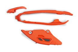UFO KOMPLET ŚLIZG + PROWADNICA ŁAŃCUCHA KTM SX 125 / 250 / 300 '23-'25, SXF (SX-F) 250 / 350 / 450 '23-'25, EXC 150 / 250 / 300 