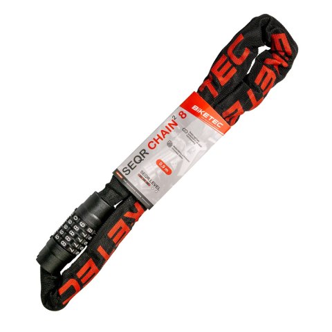 BIKETEC ŁAŃCUCH CP 0,9M, OCZKO 8MM, ZAMEK SZYFROWY 5 CYFROWY, CZARNA OTULINA BIKETEC ŁAŃCUCH CP 0,9M, OCZKO 8MM, ZAMEK SZYFROWY 5 CYFROWY, CZARNA OTULINA
