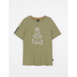 DIVERSE EXTREME TEAM - DAKAR RALLY KOSZULKA (T-SHIRT) DKR DES LOGO KOLOR JASNY KHAKI ROZMIAR M