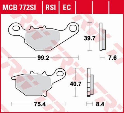 TRW ZF KLOCKI HAMULCOWE KH401 SINTER OFFROAD SUZUKI RM 85/L '05-, TYŁ