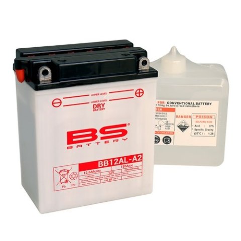 BS AKUMULATOR BB12AL-A2 (YB12AL-A2) 12V 12AH 135X81X161 OBSŁUGOWY - ELEKTROLIT OSOBNO (165A) (4) UE2019/1148 BS AKUMULATOR BB12AL-A2 (YB12AL-A2) 12V 12AH 135X81X161 OBSŁUGOWY - ELEKTROLIT OSOBNO (165A) (4) UE2019/1148