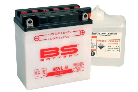 BS AKUMULATOR BB9L-B (YB9L-B) (12N9-3B) 12V 9AH 135X75X139 OBSŁUGOWY - ELEKTROLIT OSOBNO (115A) (6) UE2019/1148 BS AKUMULATOR BB9L-B (YB9L-B) (12N9-3B) 12V 9AH 135X75X139 OBSŁUGOWY - ELEKTROLIT OSOBNO (115A) (6) UE2019/1148