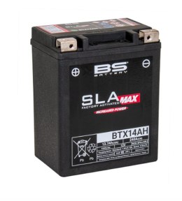 BS AKUMULATOR BTX14AH MAX (FA) (YTX14AH-BS) 12V 13AH 134X89X166 BEZOBSŁUGOWY - ZALANY (ZWIĘKSZONY PRĄD ROZRUCHOWY) (240A) (INDIA