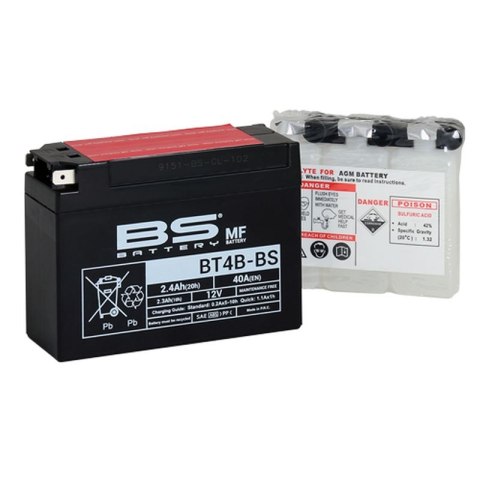 BS AKUMULATOR BT4B-BS (YT4B-BS) 12V 2,3AH 113X38X85 BEZOBSŁUGOWY - ELEKTROLIT OSOBNO (40A) (12) UE2019/1148 BS AKUMULATOR BT4B-BS (YT4B-BS) 12V 2,3AH 113X38X85 BEZOBSŁUGOWY - ELEKTROLIT OSOBNO (40A) (12) UE2019/1148