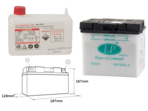LANDPORT AKUMULATOR Y60-N30L-A (MD L60-N30L-A) 12V 30AH 187X130X170 (G60N30LA) OBSŁUGOWY - ELEKTROLIT OSOBNO (2) UE2019/1148 LANDPORT AKUMULATOR Y60-N30L-A (MD L60-N30L-A) 12V 30AH 187X130X170 (G60N30LA) OBSŁUGOWY - ELEKTROLIT OSOBNO (2) UE2019/1148