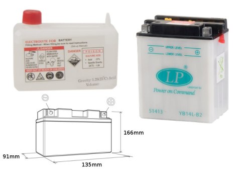 LANDPORT AKUMULATOR YB14L-B2 (MD LB14L-B2) 12V 14AH 135X91X167 OBSŁUGOWY - ELEKTROLIT OSOBNO (4) UE2019/1148 LANDPORT AKUMULATOR YB14L-B2 (MD LB14L-B2) 12V 14AH 135X91X167 OBSŁUGOWY - ELEKTROLIT OSOBNO (4) UE2019/1148