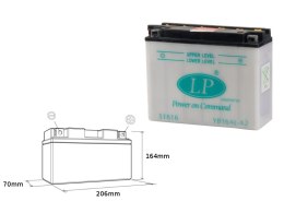 LANDPORT AKUMULATOR YB16AL-A2 (MB LB16AL-A2) 12V 16Ah 205x71x164 OBSŁUGOWY - BEZ ELEKTROLITU (5) - WYCOFANY Z OFERTY