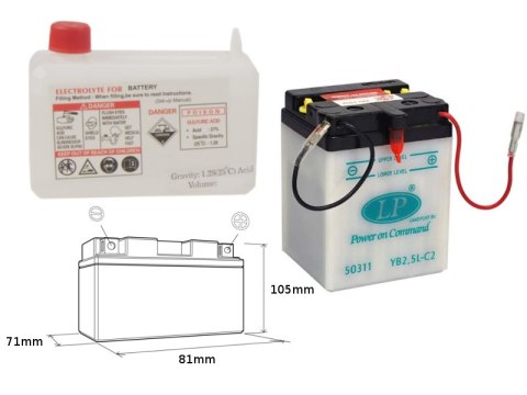 LANDPORT AKUMULATOR YB2,5LC2 (MD LB2,5L-C2) 12V 81X71X106 (HONDA MTX80-HD06) OBSŁUGOWY - ELEKTROLIT OSOBNO (4) UE2019/1148 LANDPORT AKUMULATOR YB2,5LC2 (MD LB2,5L-C2) 12V 81X71X106 (HONDA MTX80-HD06) OBSŁUGOWY - ELEKTROLIT OSOBNO (4) UE2019/1148