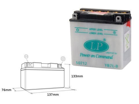 LANDPORT AKUMULATOR YB7L-B (MB LB7L-B) 12V 8Ah 137x76x134 OBSŁUGOWY - BEZ ELEKTROLITU (5) LANDPORT AKUMULATOR YB7L-B (MB LB7L-B) 12V 8Ah 137x76x134 OBSŁUGOWY - BEZ ELEKTROLITU (5)