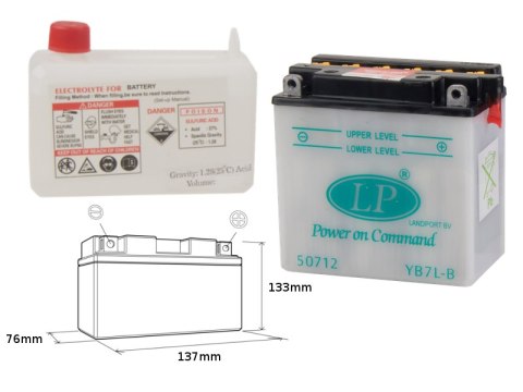 LANDPORT AKUMULATOR YB7L-B (MD LB7L-B) 12V 8AH 137X76X134 OBSŁUGOWY - ELEKTROLIT OSOBNO (4) UE2019/1148 LANDPORT AKUMULATOR YB7L-B (MD LB7L-B) 12V 8AH 137X76X134 OBSŁUGOWY - ELEKTROLIT OSOBNO (4) UE2019/1148