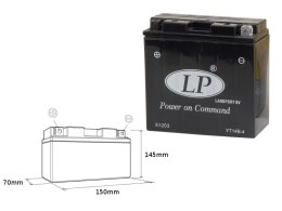 LANDPORT AKUMULATOR YT14B-4 (MS LT14B-4) 12V 12AH 150X69X145 BEZOBSŁUGOWY - ZALANY (6) (175A)