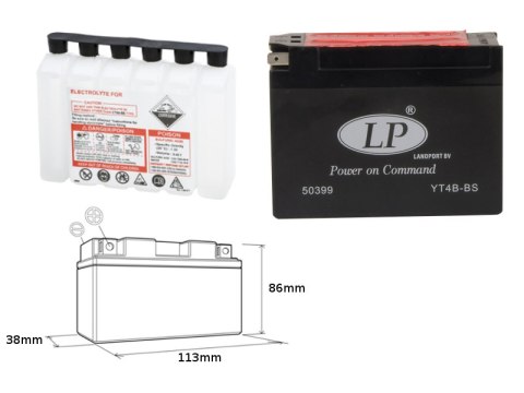 LANDPORT AKUMULATOR YT4B-BS (MA LT4B-BS) 12V 2,3AH 114X39X86 BEZOBSŁUGOWY - ELEKTROLIT OSOBNO (16) UE2019/1148 LANDPORT AKUMULATOR YT4B-BS (MA LT4B-BS) 12V 2,3AH 114X39X86 BEZOBSŁUGOWY - ELEKTROLIT OSOBNO (16) UE2019/1148