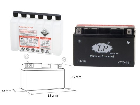 LANDPORT AKUMULATOR YT7B-BS (MA LT7B-BS) 12V 6,5AH 150X65X93 BEZOBSŁUGOWY - ELEKTROLIT OSOBNO (6) UE2019/1148 LANDPORT AKUMULATOR YT7B-BS (MA LT7B-BS) 12V 6,5AH 150X65X93 BEZOBSŁUGOWY - ELEKTROLIT OSOBNO (6) UE2019/1148