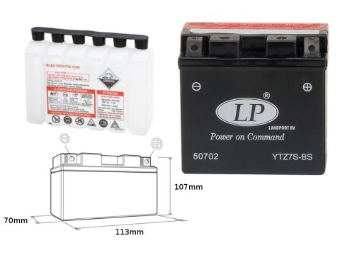 LANDPORT AKUMULATOR YTZ7S-BS (MA LTZ7S-BS) (MA LTZ7S-BS) 12V 6AH 113X70X105 (GTZ7S) BEZOBSŁUGOWY - ELEKTROLIT OSOBNO (6) UE2019/ LANDPORT AKUMULATOR YTZ7S-BS (MA LTZ7S-BS) (MA LTZ7S-BS) 12V 6AH 113X70X105 (GTZ7S) BEZOBSŁUGOWY - ELEKTROLIT OSOBNO (6) UE2019/