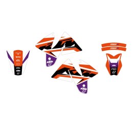 BLACKBIRD KOMPLET NAKLEJEK (OKLEIN) KTM SX/SX-F '98-'00, EXC/EXC-F '98-'00 DREAM 5 KOLOR POMARAŃCZOWY CZARNY