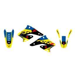 BLACKBIRD KOMPLET NAKLEJEK (OKLEIN) SUZUKI RMZ 250 '04-'06 DREAM 5 KOLOR NIEBIESKI ŻÓŁTY CZARNY