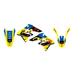 BLACKBIRD KOMPLET NAKLEJEK (OKLEIN) SUZUKI RMZ 250 '07-'09 DREAM 5 KOLOR ŻÓŁTY NIEBIESKI