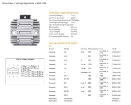 DZE REGULATOR NAPIĘCIA KAWASAKI VN 750 '94-'06; VN 1500 '96-'99; ZX 6 '93-'01; ZX-6R '95-'97; ZR-7 (RGU-404,ESR260) (21066-1089,