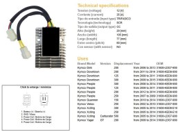 DZE REGULATOR NAPIĘCIA KYMCO XCTING 250/500 '06-'11; DINK 200 '06-'13; PEOPLE 125/200/250 '07-'14 (ESR921)