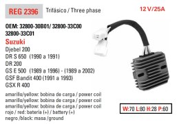 DZE REGULATOR NAPIĘCIA SUZUKI GSF 400 BANDIT '90-'94; GS 500E '89-'02; DR 650S '90-'91 (ESR170) (32800-33C00)