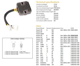DZE REGULATOR NAPIĘCIA SUZUKI GSF 400 BANDIT '90-'94; GS 500E '89-'02; DR 650S '90-'91 (ESR170) (32800-33C00)