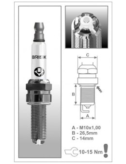 BRISK PREMIUM ŚWIECA ZAPŁONOWA COR10LGS KTM SXF/EXCF 250/450 '14-'22 , HUSQVARNA FC/FE '14-'22, GASGAS EC/EX '21-22, (PIERWSZY M