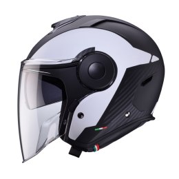 CABERG KASK OTWARTY JET Z BLENDĄ MODEL SOHO MILANO KOLOR BIAŁY/CZARNY MAT ROZMIAR XL