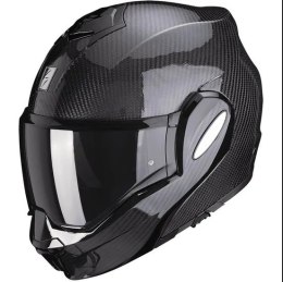 SCORPION KASK SZCZĘKOWY (SZCZĘKA DO TYŁU) EXO-TECH CARBON SOLID BLACK KOLOR CZARNY POŁYSK (KARBON) ROZMIAR M