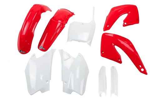 UFO KOMPLET PLASTIKÓW (FULL KIT) Z OSŁONAMI TELESKOPÓW (AMORTYZATORÓW) HONDA CR 125/250 '00-'01 KOLOR OEM (CZERWONY/BIAŁY) (HO10 UFO KOMPLET PLASTIKÓW (FULL KIT) Z OSŁONAMI TELESKOPÓW (AMORTYZATORÓW) HONDA CR 125/250 '00-'01 KOLOR OEM (CZERWONY/BIAŁY) (HO10