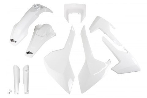UFO KOMPLET PLASTIKÓW (FULL KIT) Z OSŁONAMI TELESKOPÓW (AMORTYZATORÓW) HUSQVARNA TX/TE/FE '17-'19 Z OSŁONĄ LAMPY KOLOR BIAŁY (HU UFO KOMPLET PLASTIKÓW (FULL KIT) Z OSŁONAMI TELESKOPÓW (AMORTYZATORÓW) HUSQVARNA TX/TE/FE '17-'19 Z OSŁONĄ LAMPY KOLOR BIAŁY (HU