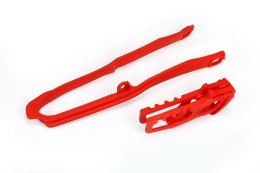 UFO KOMPLET ŚLIZG + PROWADNICA ŁAŃCUCHA HONDA CRF 250R/RX '18-21, CRF 450R/RX '17-18, KOLOR CZERWONY