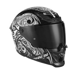 EXKLUSIV (2025) KASK INTEGRALNY GOLIATH MAORI KOLOR CZARNY MAT/BIAŁY ROZMIAR XL (DODATKOWA CIEMNA SZYBKA W ZESTAWIE)