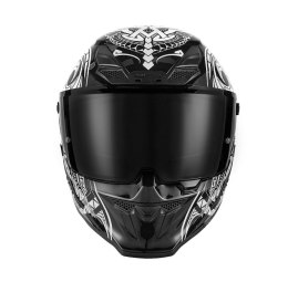 EXKLUSIV (2025) KASK INTEGRALNY GOLIATH MAORI KOLOR CZARNY MAT/BIAŁY ROZMIAR XL (DODATKOWA CIEMNA SZYBKA W ZESTAWIE)