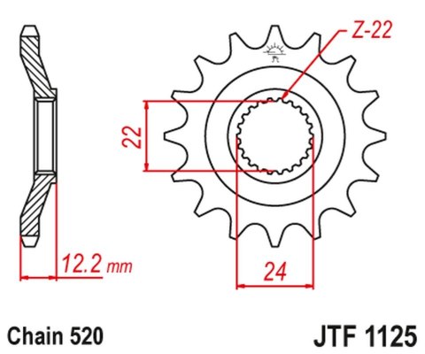 JT ZĘBATKA PRZEDNIA 405 17 APRILIA 600 '85-'87 (40517JT) (ŁAŃC. 520) JT ZĘBATKA PRZEDNIA 405 17 APRILIA 600 '85-'87 (40517JT) (ŁAŃC. 520)