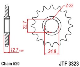 JT ZĘBATKA PRZEDNIA POLARIS 250/300/350/400/425 '89-99' (ŁAŃC. 520) NA ZAMÓWIENIE