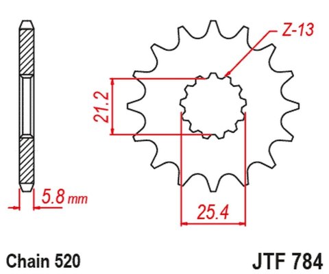 JT ZĘBATKA PRZEDNIA Z GUMĄ BENELLI TRK 702 / X EURO 5 '23-'24 (ŁAŃC. 520) JT ZĘBATKA PRZEDNIA Z GUMĄ BENELLI TRK 702 / X EURO 5 '23-'24 (ŁAŃC. 520)