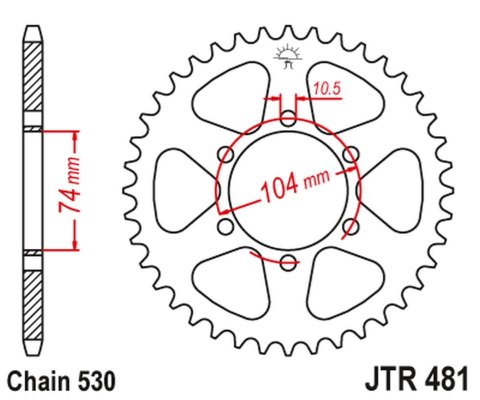 JT ZĘBATKA TYLNA 481 45 KAWASAKI Z 400/550 '80-83', Z 650 '79', KH 500 '72-75' (48145JT) (ŁAŃC.530) NA ZAMÓWIENIE JT ZĘBATKA TYLNA 481 45 KAWASAKI Z 400/550 '80-83', Z 650 '79', KH 500 '72-75' (48145JT) (ŁAŃC.530) NA ZAMÓWIENIE