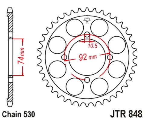 JT ZĘBATKA TYLNA 848 37 YAMAHA RD 350 '74-76 (84837JT) (ŁAŃC. 530)NA ZAMÓWIENIE JT ZĘBATKA TYLNA 848 37 YAMAHA RD 350 '74-76 (84837JT) (ŁAŃC. 530)NA ZAMÓWIENIE