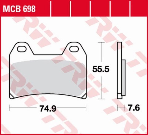 TRW ZF KLOCKI HAMULCOWE KH244 ORGANIC HONDA CB 400 SUPER FOUR '97-, BMW R NINE T '16-'18, DUCATI 748/996 '98-'07, MULTISTRADA 12 TRW ZF KLOCKI HAMULCOWE KH244 ORGANIC HONDA CB 400 SUPER FOUR '97-, BMW R NINE T '16-'18, DUCATI 748/996 '98-'07, MULTISTRADA 12
