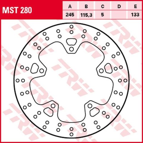 TRW ZF TARCZA HAMULCOWA TYŁ YAMAHA XJ6 600F DIVERSION, XJ6 600N/S '09-'16, (245X115X5MM) TRW ZF TARCZA HAMULCOWA TYŁ YAMAHA XJ6 600F DIVERSION, XJ6 600N/S '09-'16, (245X115X5MM)