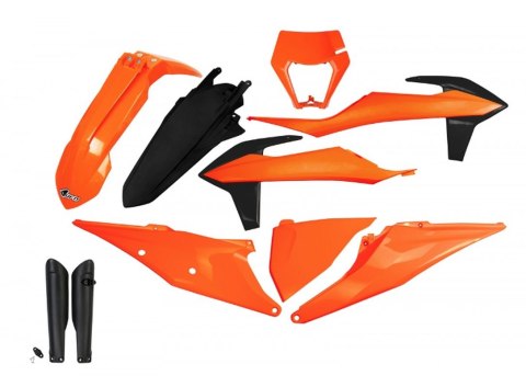 UFO KOMPLET PLASTIKÓW (FULL KIT) Z OSŁONAMI TELESKOPÓW (AMORTYZATORÓW) KTM EXC 125 '20-'21, EXC 250 / 300 TPI '20-'23, EXC-F 250 UFO KOMPLET PLASTIKÓW (FULL KIT) Z OSŁONAMI TELESKOPÓW (AMORTYZATORÓW) KTM EXC 125 '20-'21, EXC 250 / 300 TPI '20-'23, EXC-F 250