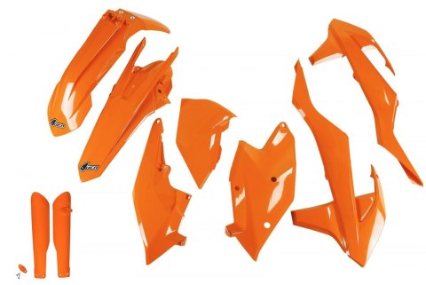 UFO KOMPLET PLASTIKÓW (FULL KIT) Z OSŁONAMI TELESKOPÓW (AMORTYZATORÓW) KTM EXC/EXC-F TPI '17-'19, KOLOR POMARAŃCZOWY (KT518E127) UFO KOMPLET PLASTIKÓW (FULL KIT) Z OSŁONAMI TELESKOPÓW (AMORTYZATORÓW) KTM EXC/EXC-F TPI '17-'19, KOLOR POMARAŃCZOWY (KT518E127)