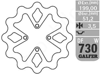 GALFER TARCZA HAMULCOWA TYŁ YAMAHA YFZ 450 '03-05 (199X51,2X3,5MM) GALFER TARCZA HAMULCOWA TYŁ YAMAHA YFZ 450 '03-05 (199X51,2X3,5MM)