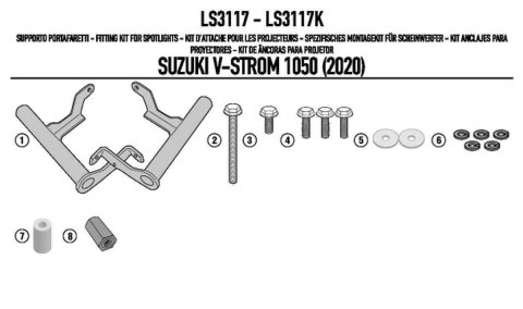 KAPPA MOCOWANIE HALOGENÓW KS310 I KS322 SUZUKI V-Strom 1050 (20) BEZ UŻYCIA GMOLI KN3117 KAPPA MOCOWANIE HALOGENÓW KS310 I KS322 SUZUKI V-Strom 1050 (20) BEZ UŻYCIA GMOLI KN3117