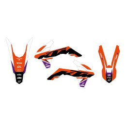 BLACKBIRD KOMPLET NAKLEJEK (OKLEIN) KTM SX/SX-F '13-'15, EXC/EXC-F '14-'16, DREAM 5 KOLOR POMARAŃCZOWY CZARNY