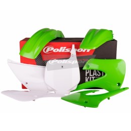 POLISPORT KOMPLET PLASTIKÓW KAWASAKI KX 85 '01-'13; KX 100 '01-'13 W ZESTAWIE TABLICA PRZEDNIA (8662900002) KOLOR ZIELONO BIAŁY 