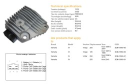 DZE REGULATOR NAPIĘCIA YAMAHA XV 125 VIRAGO '97-'98; XV 250 VIRAGO '96-'07; XV 250 V-STAR '08-'15 (3DM-81960-00)
